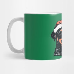 Rottweiler in a Santa Hat Mug